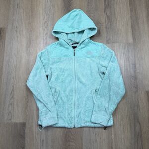 The North Face Jacket Womens XS Green Hooded Full Zip Fleece Outdoor Coat